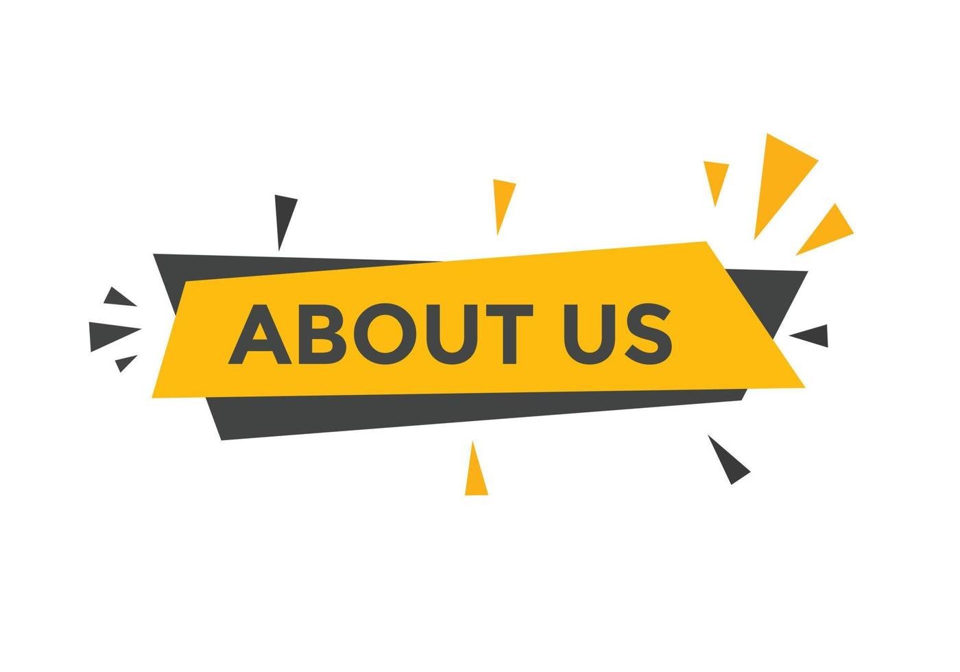 about us button about us text template for website about us icon flat style vector